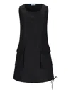 Prada Re-nylon Dress In Black