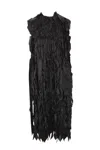Prada Black Ribbon-detail Midi Dress In Black