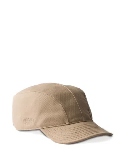 Prada Drill Baseball Cap In Brown