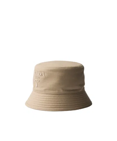 Prada Drill Bucket Hat In Brown