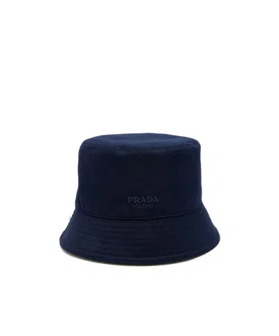Prada Drill Bucket Hat In Blue