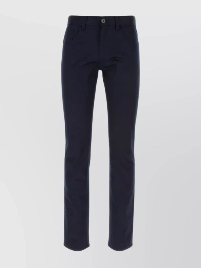 Prada Drill Chino Pant With Belt Loops And Back Pockets In Blue