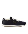 Prada Drill Fabric And Suede Sneakers In Navy Blue