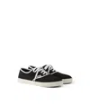 Prada Canvas Low Top Sneaker In Black