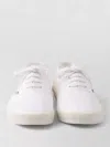 Prada Drill Fabric Low Top Lace Up Sneakers In White