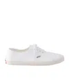 Prada Drill Fabric Low Top Lace Up Sneakers In Animal Print