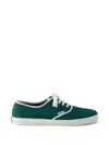Prada Canvas Sneakers Rubber Sole Contrast Trim In Green