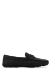 Prada Leather Loafers With Round Toe And Rubber Sole