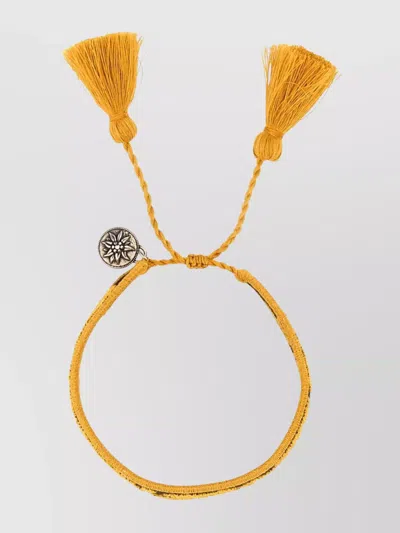 PRADA DUAL-TONE SUEDE AND FABRIC BRACELET