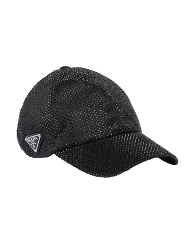 PRADA DUCHESSE BASEBALL CAP WITH CRYSTALS