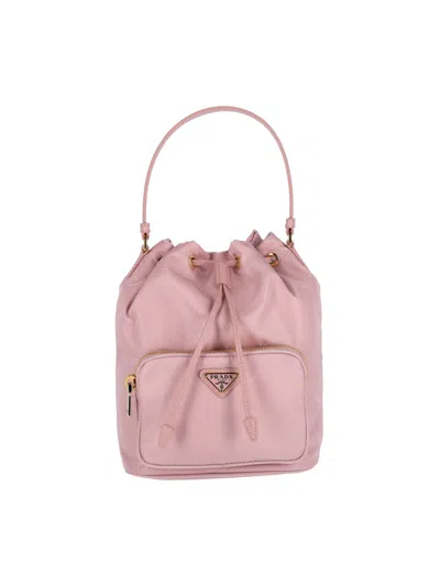 Prada "duet" Bucket Bag In Pink