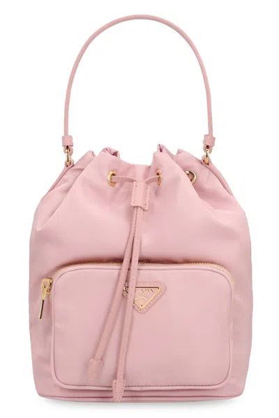 Prada Duet Mini Bucket Handbag In Pink