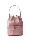 Prada Re-nylon Triangle-logo Drawstring Bucket Bag In Pink