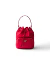 Prada Duet Bucket Bag Aus Re-nylon In Red