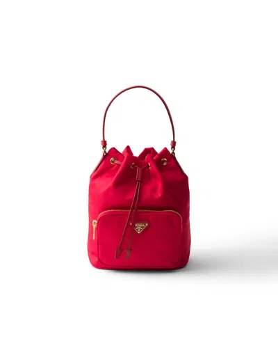 Prada Duet Bucket Bag Aus Re-nylon In Red