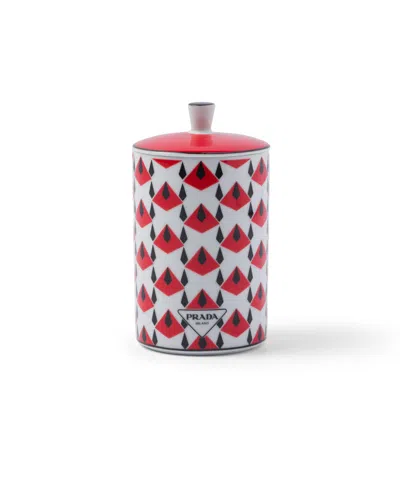 Prada Duftkerze Aus Porzellan – Vienna Red In Schwarz/rot