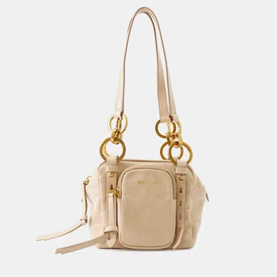 Pre-owned Prada Dunkle Handbag Beige Leather