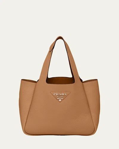 Prada Dynamique Small Soft Daino Leather Shopper Bag