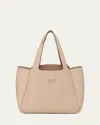 Prada Dynamique Small Soft Daino Leather Shopper Bag In Blush