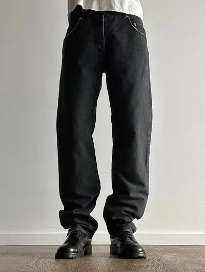 Pre-owned Prada Early 2000's Washed Heavy Cotton Pants In Black