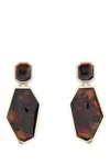 Prada Geometric Drop Earrings Tortoiseshell Pattern In Printed