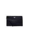 Prada Eco-friendly Re-nylon Mini Pouch Handbag In Black