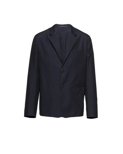 PRADA EINREIHIGE JACKE AUS BAUMWOLLE