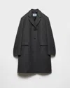 Prada Single-breasted Chevron Wool Jacket In Black