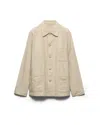 Prada Single-breasted Linen Jacket In Neutral