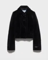 Prada Flap-pocket Detachable-collar Jacket In Black