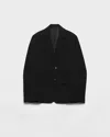 Prada Single-breasted Jacket In Superfine Wool In Black