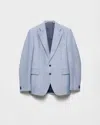 Prada Single-breasted Wool And Mohair Jacket In Blue