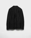 Prada Einreihige Jacke Aus Wollgemisch In Black