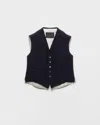 Prada Single-breasted Wool Blend Vest In Blue