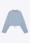 Prada Crew Neck Cropped Top Drawstring Hem