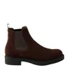 Prada Elastic-panel Suede Chelsea Boots In Brown
