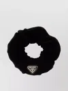 Prada Elastic Texture Velvet Hair Tie In Black