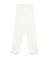 Prada Elastic Waist Casual Pants In White