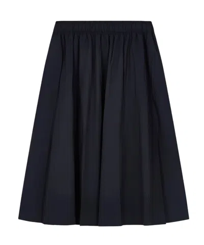 Prada Elastic Waist Midi Skirt In Blue