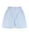 Prada Shorts In Popeline Azzurro Pastello Donna