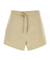 Prada Beige Cotton Blend Shorts In Rope Ash