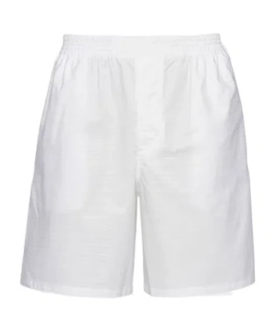Prada Elastic Waist Side Pocket Shorts In White
