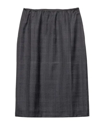 Prada Elastic Waist Skirt In Gray