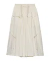 Prada Cotton-blend Midi Skirt In Nude