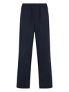 Prada Cotton Straight Leg Trousers With Elastic Waistband