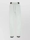 Prada Elastic-waistband Straight-leg Trousers In Blue