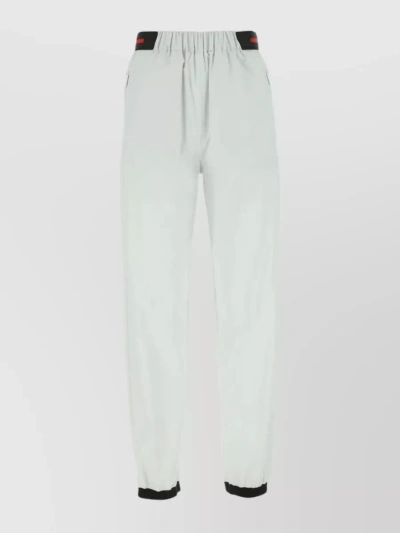 Prada Elastic Waistband Nylon Tech Pant In White