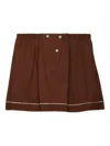 Prada Elasticated Button Mini Skirt In Brown