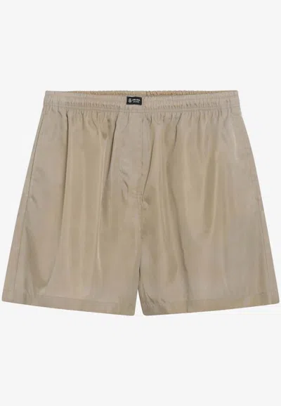 Prada Elasticated Mini Shorts In Brown