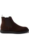 Prada Elasticated-panel Chelsea Boots In Brown